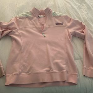 Pink and white Vineyard Vines quarter zip!